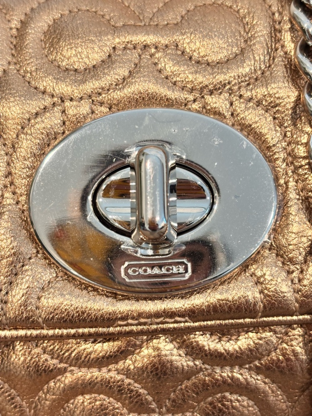COACH Madison Metallic Leather Chain Mini Bag (Style #42727) - Picture 3 of 16